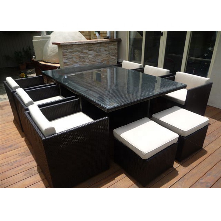 Hot sale new style outdoor furniture plastic outdoor rattan dining table and chair set