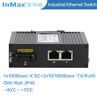 InMax Fabricant 10/100M commutateur industriel Convertisseur de média fibre optique 3 ports Connecteur RJ45 sc