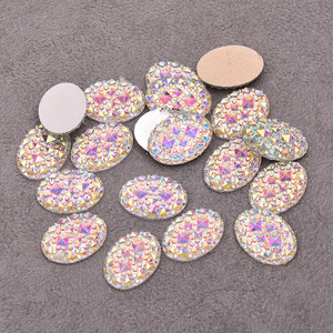 JUNAO Strass Ovali in Cristallo AB 13*18mm 20*30mm, <span class=keywords><strong>Pietre</strong></span> Cabochon Piatte in Resina, <span class=keywords><strong>Gemme</strong></span> Non Cucibili per Scrapbooking <span class=keywords><strong>e</strong></span> Fai-da-Te - Product Image 3