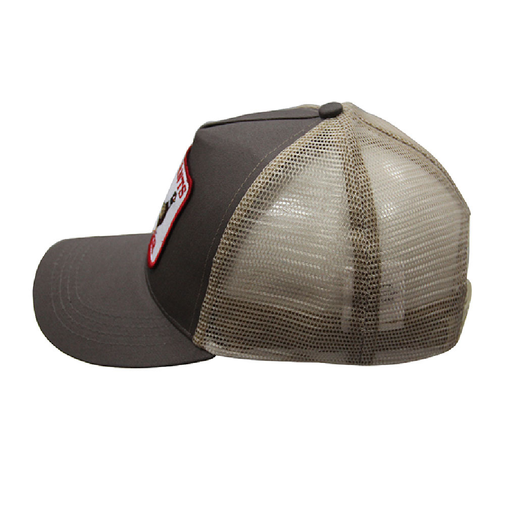 Animal bird pattern mesh flat back curve flexfit hat beige casual trucker caps for adult men women