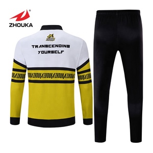 סווטשירט אימונית בעיצוב מותאם אישית חליפת אימונית חמה לגברים צבע צהוב אימונית אימונית כדורגל בהתאמה אישית - Product Image 2