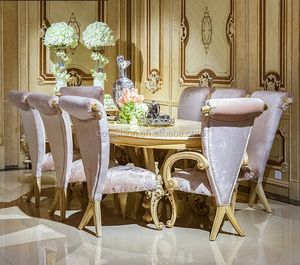 <span class=keywords><strong>Mesa</strong></span> <span class=keywords><strong>de</strong></span> Comedor Ovalada <span class=keywords><strong>de</strong></span> <span class=keywords><strong>Madera</strong></span> Tallada en Venta con Pintura a Mano en la Superficie, Muebles Usados para Comedor - Product Image 2