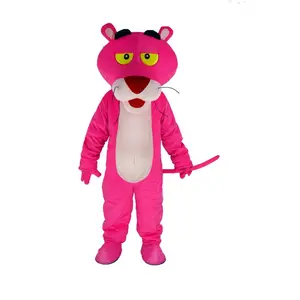 Costumes de mascotte de carnaval de heishi CE, costume de mascotte de panthère rose pour adulte