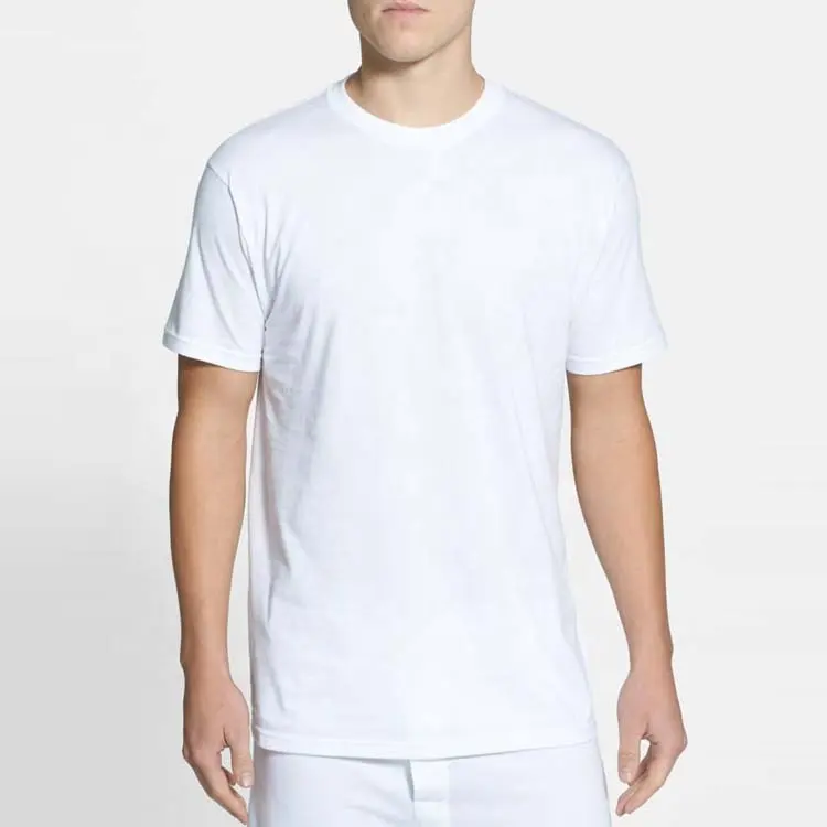 Promozionale di Base Bianco di Buona Qualità T shirt Cotone Pima Peruviano