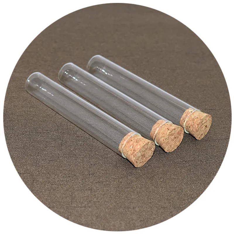 Customized Lab supplies Flat Bottom Glass Test Tube with Cork Stopper 25x150mm Price