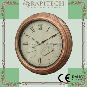 Reloj de Pared de Hierro de 18 Pulgadas con Termómetro e Higrómetro Integrados, Diseño Tradicional RAPITECH de Cuarzo para Sala de Estar, Interior/Exterior - Product Image 4