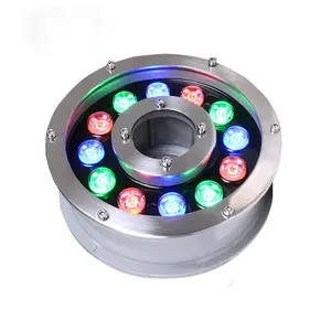 12W halka ve yuvarlak şekil havuzu RGB renk çeşme Led ışık DMX dalgıç çeşme Led ışık