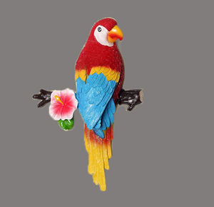 Set di decorazioni murali pappagallo in resina vivida personalizzate con sculture di uccelli tropicali realistiche per la decorazione del giardino domestico - Product Image 5