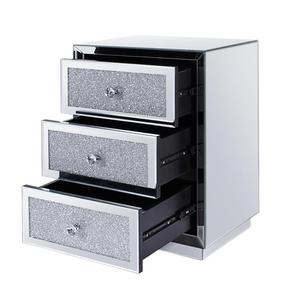 نوم الساخن بيع سحق الماس الفاخرة الذكية الحديثة مرآة فضية منضدة السرير الجدول - Product Image 3