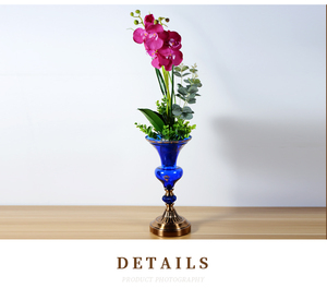 Stile nordico grande decorazione da tavolo vaso di base in metallo vaso di fiori di vetro - Product Image 5