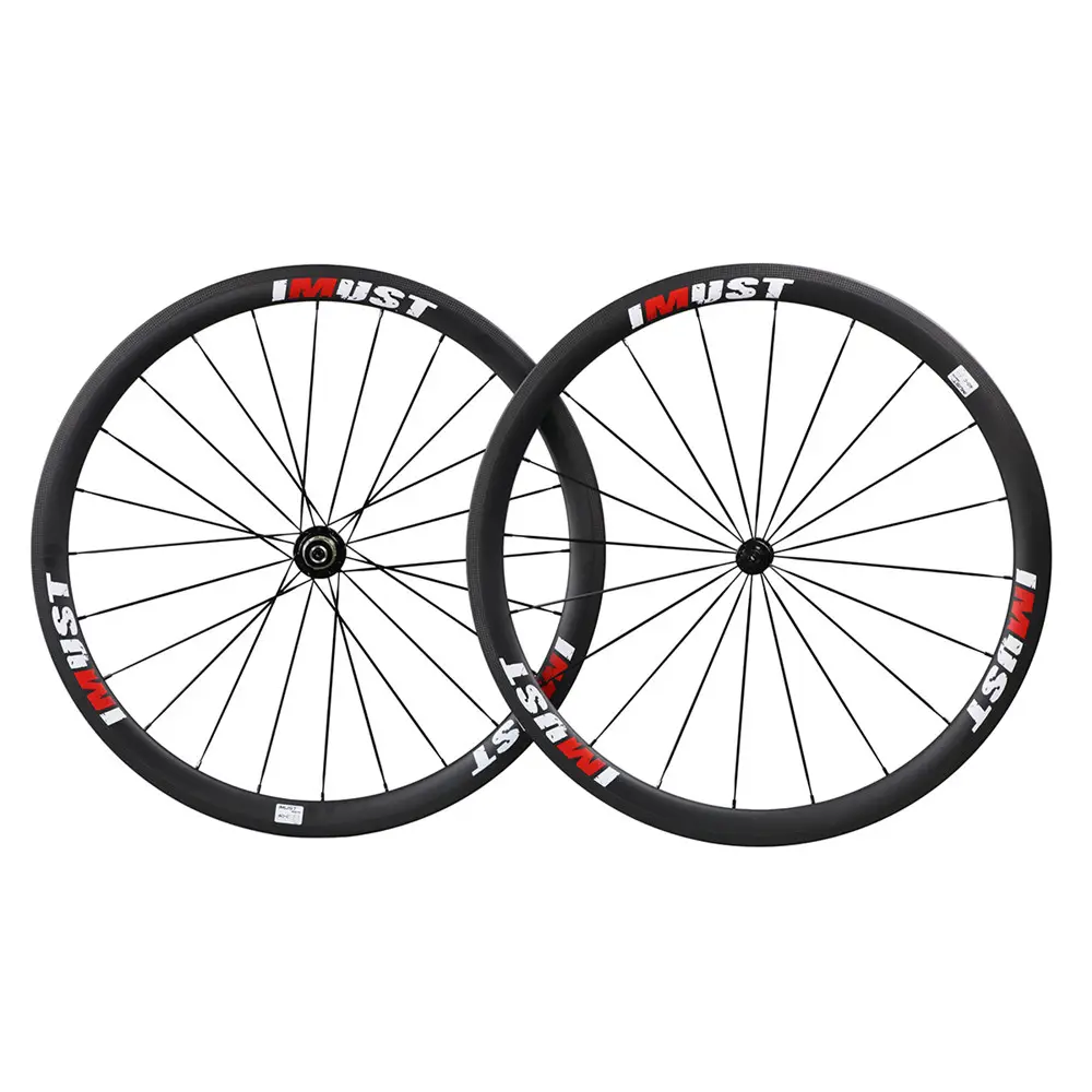 Ruedas de bicicleta de carbono clincher, 40mm, 700, 25mm de ancho, rueda de carretera