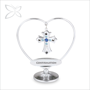 Crystocraft Religieux Fer Chrome Plaqué Christian Croix Figurine avec Brillant Coupe Cristaux Artisanat Cadeau - Product Image 1