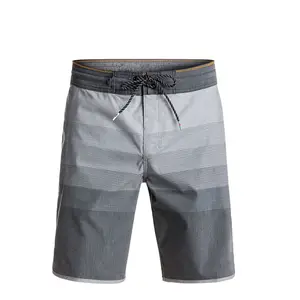 Shorts de tecido elástico 4 vias, design personalizado, atacado de prancha de surf para homens