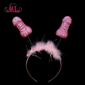 <strong>Bride</strong> <strong>to</strong> <strong>Be</strong> Props Glitter Pink Willy Boppers <strong>Headband</strong> Hen Party Supplies - Product Image 1