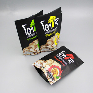 Custom Logo Aluminium Foil Pe Plastic Stand-up Matte Black Ziplock Packaging Bags/poly Doypack 3 Side Seal Zipper Bag Pouch