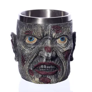 Personalizzato avatar di design in resina fustellatura tazza in acciaio inox con parte inferiore larga