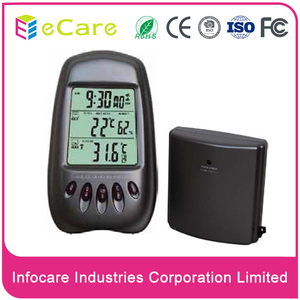 <span class=keywords><strong>Design</strong></span> de mode lcd intérieure sans fil automatique <span class=keywords><strong>station</strong></span> météo avec horloge maison - Product Image 1