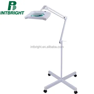 Light And Lighting Lamp China Manufacturers Rectangular Magnifying Glass Dental Lamp With Rolling Floor Stand LED Light Medical Dental Equipments