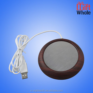 Chauffe-tasse électrique USB en fer, plaque chauffante pour tasse à café, gadgets de bureau en grain de bois pour la maison <span class=keywords><strong>et</strong></span> le bureau - Product Image 2