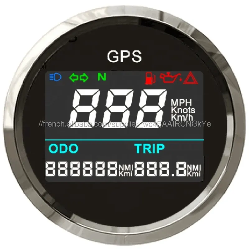 Universel Moto 52mm Numérique GPS Compteur De Vitesse Odomètre Kilométrage Compteur De Voyage Réglable