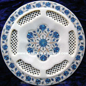 Plaque d'incrustation décorative en marbre blanc - Product Image 1