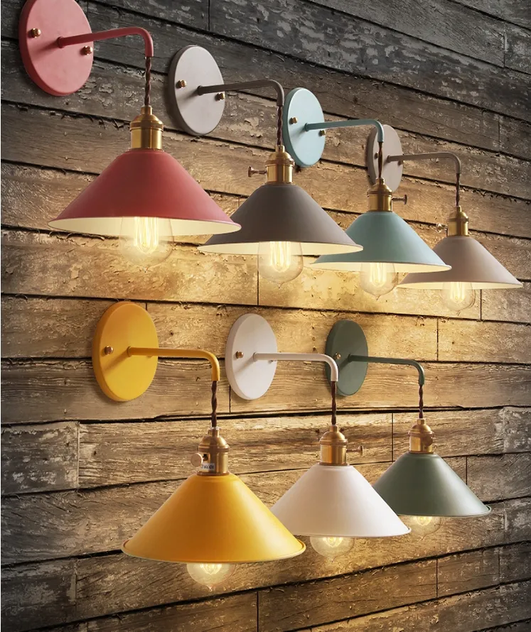 Industrial Wall Sconce Colorful E27 Modern Industrial Loft Rustic Metal Wall Lamp Sconce