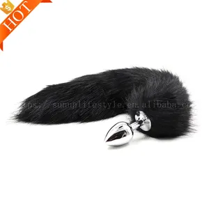 Ücretsiz özel kutu-paslanmaz çelik Metal sahte kürk tilki köpek kuyruk Anal Plug popo fiş BDSM flört anüs fiş yetişkin oyunları ürün - Product Image 6