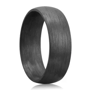 Männer Schwarz Carbon Faser Ring