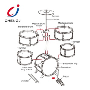 ชุดกลองแจ๊สเด็ก ของเล่นดนตรี เครื่องดนตรีพลาสติกสำหรับเด็ก ยี่ห้อ Chengji Instrumento Musical De Juguete มีจำหน่าย - Product Image 6