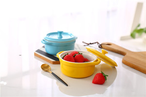 Usine en gros de haute qualité moderne <span class=keywords><strong>pas</strong></span> <span class=keywords><strong>cher</strong></span> rond en céramique casserole avec couvercle - Product Image 4
