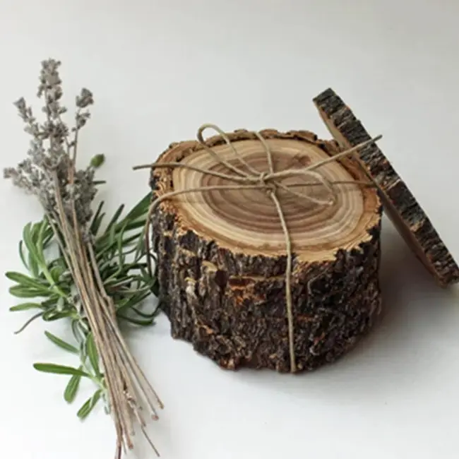 Новый продукт, натуральные деревянные ломтики, перерабатываемые круглые деревянные кусочки
