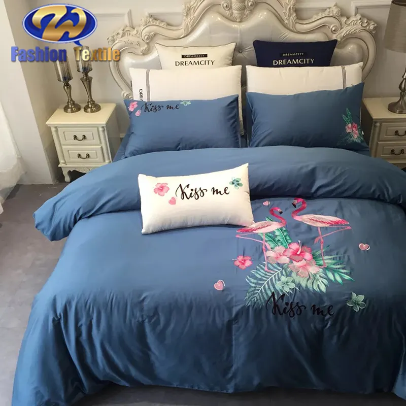 Nhà Máy Giá Thêu King Bed Comforter Sheets Bộ Đồ Giường