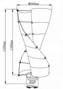 Tốc độ gió khởi động thấp 500w Máy phát điện Vawt Tua bin gió trục đứng - Product Image 4