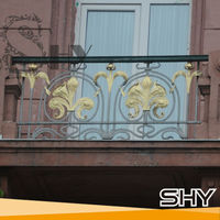 Grille de fenêtre en fer forgé en aluminium métallique personnalisée de conception européenne noble de sécurité et de luxe