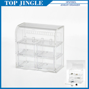 Acrylic Cosmetic Storage Box with Drawer and Tissue Holder - Product Image 4
