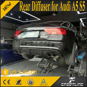 Fibra de carbono coche <span class=keywords><strong>S5</strong></span> trasero difusor labio para <span class=keywords><strong>Audi</strong></span> A5 8 T <span class=keywords><strong>S5</strong></span> 4D Sportback <span class=keywords><strong>Coupe</strong></span> 2D Quattro 12UP - Product Image 1