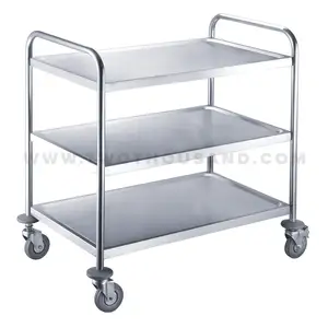 TT-BU102B 3 Tier Rvs Gedemonteerd Eetkamer Serveren Trolley Winkelwagen