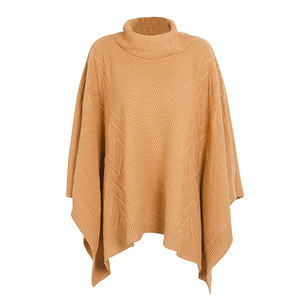 Pull manches chauve-souris col roulé, épais, tricoté et personnalisé, pour femmes, Chic, t-shirt, vente en gros, asymétrique, <span class=keywords><strong>Poncho</strong></span>, hiver, - Product Image 4