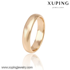 13635 Xuping 18k color oro clásico <span class=keywords><strong>anillo</strong></span> <span class=keywords><strong>de</strong></span> <span class=keywords><strong>casado</strong></span> con diseño sencillo para mujeres y hombres - Product Image 1
