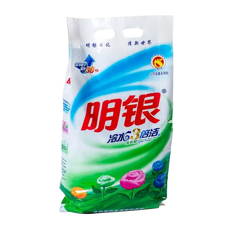 Produsen Detergen Cucian Bubuk Sabun Pabrik Di Cina Pembersih Busa Rendah atau Busa Tinggi Pakaian Putih atau Biru Sekali Pakai