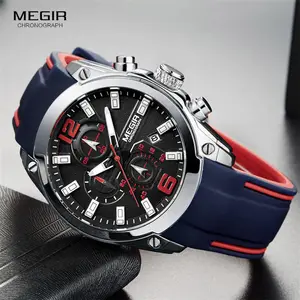 Megir 2063 الرياضة رجالي ساعات أعلى العلامة التجارية الفاخرة ساعة كوارتز رجالية megir ماركا دي relojes