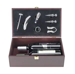 Regal Rosewood Finish Double Wine Box with Tools