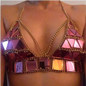 YSMARKET Sexy <strong>Women</strong> Handmade Metal Chain <strong>Sequins</strong> Exotic Tank Backless Summer Beach Cami <strong>Womens</strong> Nightclub Party Crop <strong>Tops</strong> - Product Image 2