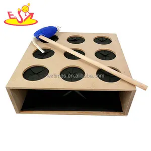 High quality pet products wooden whack a mole cat toy for IQ training W06F088