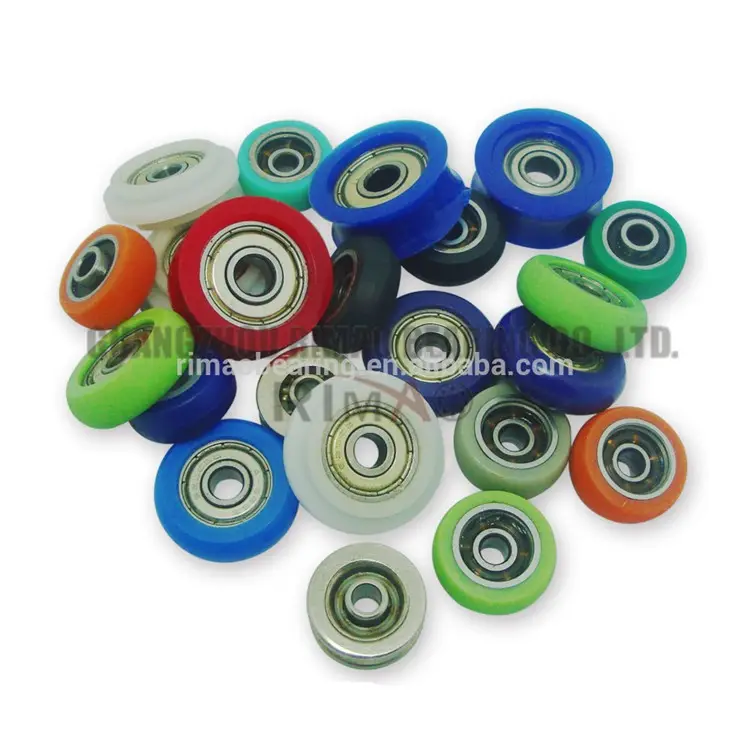 Customized Pulley Wheels different rubber drawer rolling rollers with multi-color nylon pulleys