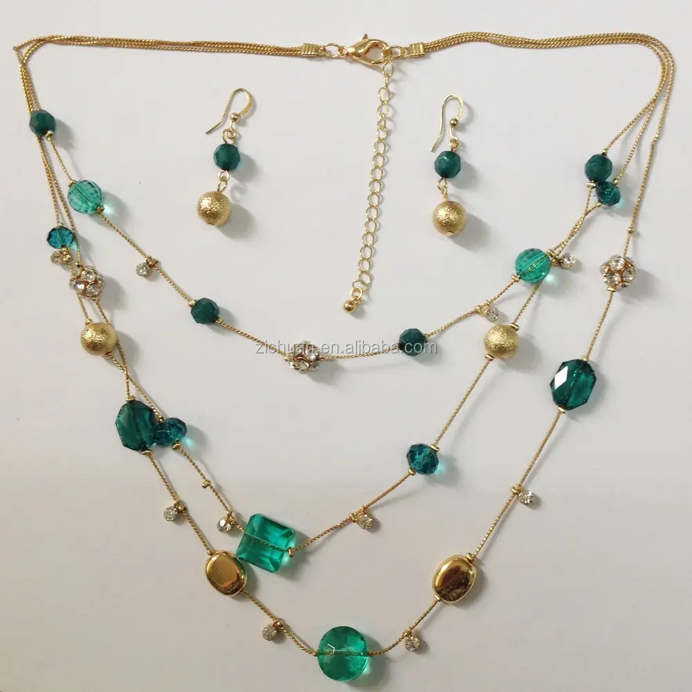 OEM-Fabrik Großhandel Kostüm Schmuck Mode Schmuck Halsketten Plattiert Perlen-Halsketten Gold Vintage Bombe Party Schmuck Enthüllung