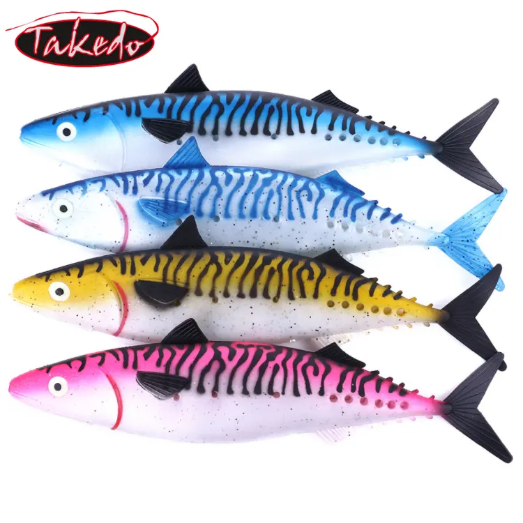 TAKEDO SO302 ispanyolca uskumru derin deniz büyük yem Ripper yumuşak cazibesi 35cm 115g Tunas orfoz uzun döküm balıkçılık cazibesi