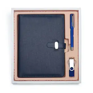 Reizen briefpapier set groothandel schoolartikele notebook pen USB flash drive gift set