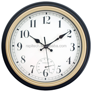 Horloge en plastique extérieure d'intérieur de 12 pouces avec le thermomètre - Product Image 2