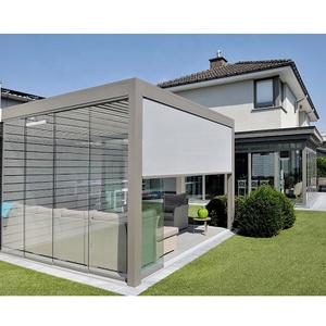 Stores motorisés imperméables en aluminium, 2 pièces, Pergola de jardin, piscines de gazébo, toit avec <span class=keywords><strong>rideau</strong></span> latéral - Product Image 6